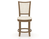 Canadel Upholstered Counter Stool 8003 in FT InsideOut® and 25 Pecan Washed and Swivel Base, front view