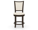 Canadel Upholstered Counter Stool 8003 in FT InsideOut® and 59 Davy's Grey and Swivel Base, front view