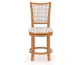 Canadel Upholstered Counter Stool 8003 in OZ Fabric and 01 Honey Washed and Swivel Base, front view