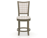Canadel Upholstered Counter Stool 8003 in OZ Fabric and 08 Shadow and Swivel Base, front view