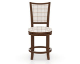 Canadel Upholstered Counter Stool 8003 in OZ Fabric and 19 Cognac Washed and Swivel Base, front view