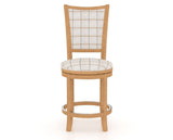Canadel Upholstered Counter Stool 8003 in OZ Fabric and 20 Caramel Washed and Swivel Base, front view