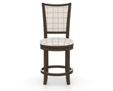 Canadel Upholstered Counter Stool 8003 in OZ Fabric and 29 Hazelnut Washed and Swivel Base, front view