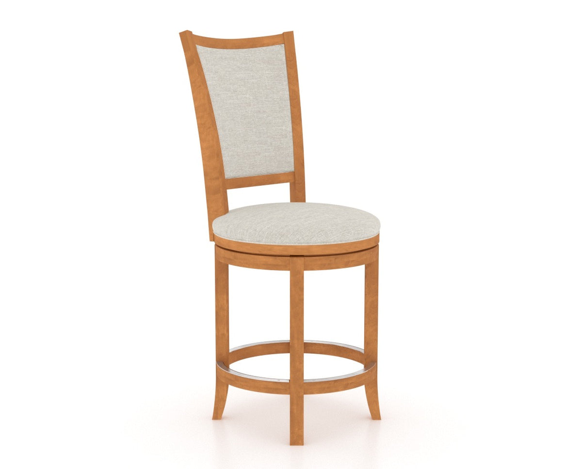 Canadel Upholstered Counter Stool 8003 in Swivel Base, three-quarter view
