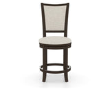 Canadel Upholstered Counter Stool 8003 in TB Fabric and 59 Davy's Grey and Swivel Base, front view