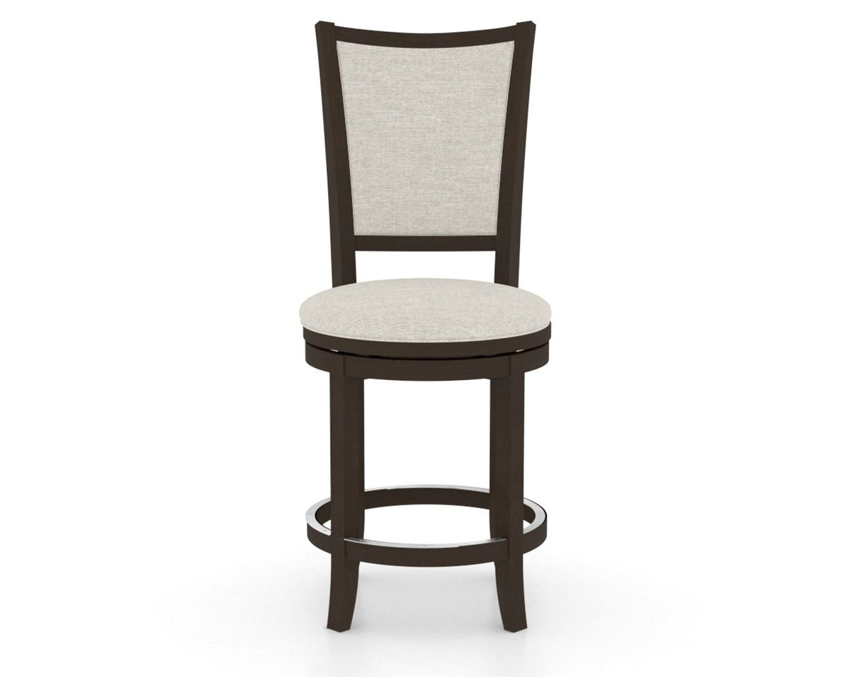 Canadel Upholstered Counter Stool 8003 in TB Fabric and 59 Davy's Grey and Swivel Base, front view