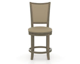 Canadel Upholstered Counter Stool 8003 in XY Faux Leather and 08 Shadow and Swivel Base, front view