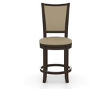 Canadel Upholstered Counter Stool 8003 in XY Faux Leather and 59 Davy's Grey and Swivel Base, front view