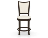 Canadel Upholstered Counter Stool 8003 in YJ Faux Leather and 59 Davy's Grey and Swivel Base, front view