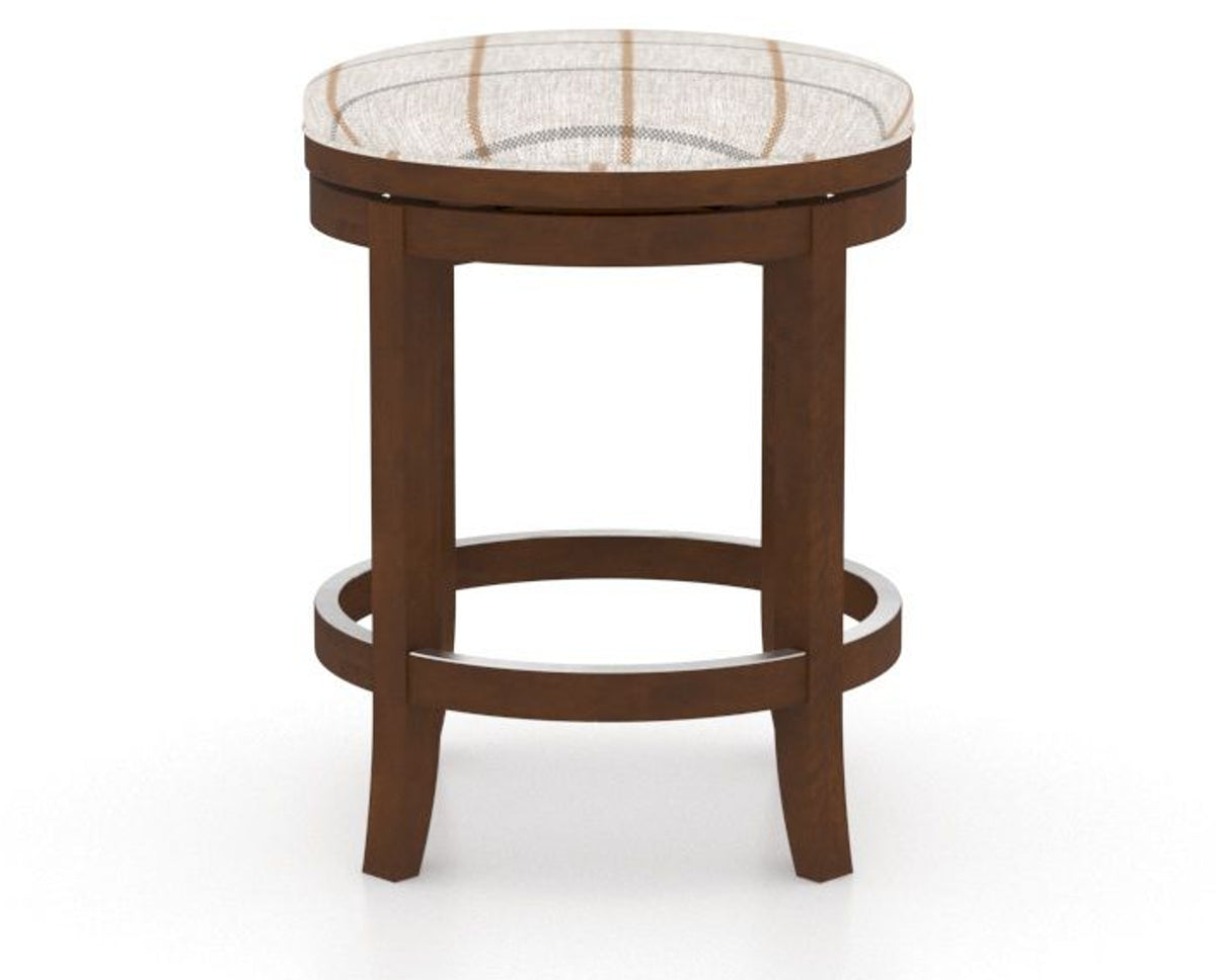 Canadel Stump Too Counter Stool in Cognac Washed, OZ Fabric, side view