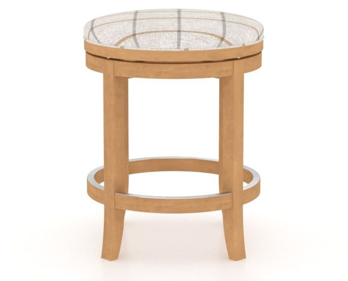 Canadel Stump Too Counter Stool in Caramel Washed, OZ Fabric, front view