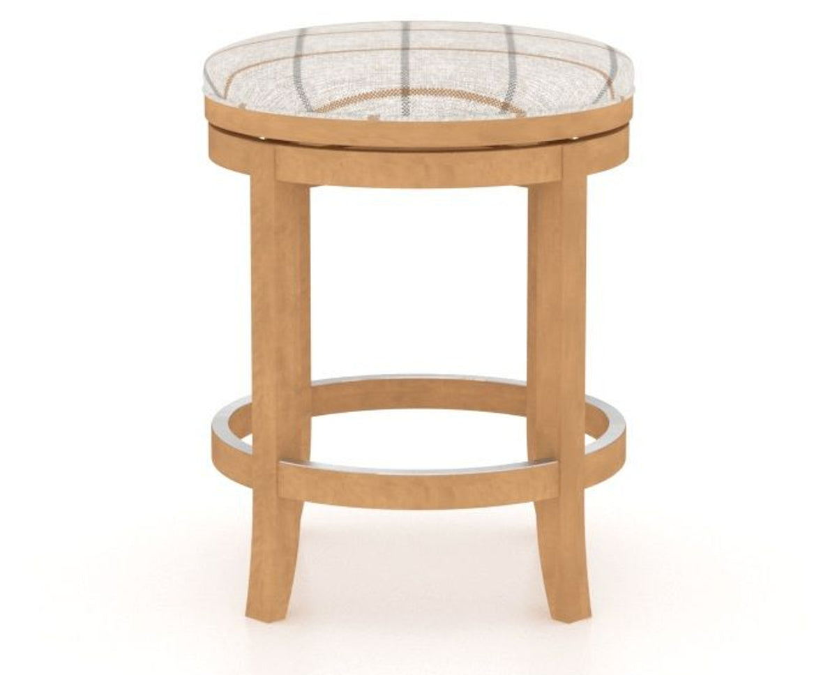 Canadel Stump Too Counter Stool in Caramel Washed, OZ Fabric, back view