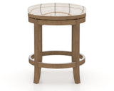 Canadel Stump Too Counter Stool in Pecan Washed, OZ Fabric, back view