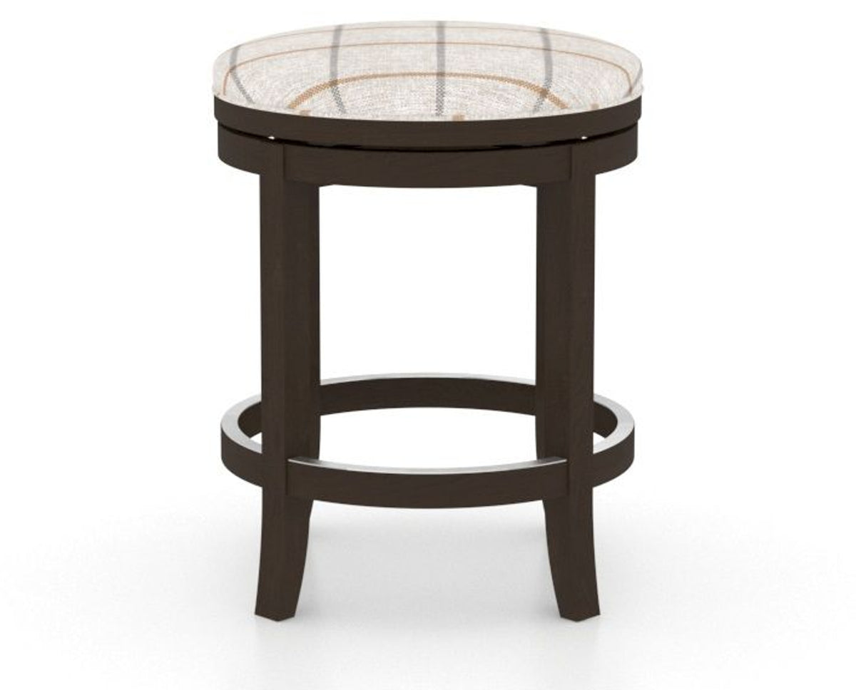 Canadel Stump Too Counter Stool in Davy's Grey, OZ Fabric, front view