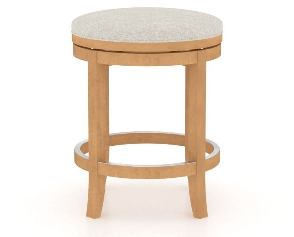 Canadel Stump Too Counter Stool in Caramel Washed, TB Fabric, back view