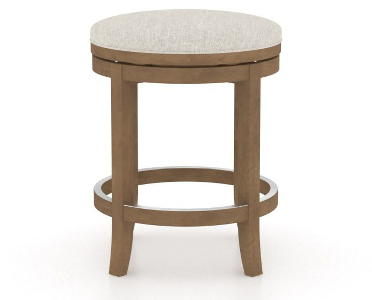 Canadel Stump Too Counter Stool in Pecan Washed, TB Fabric, side view