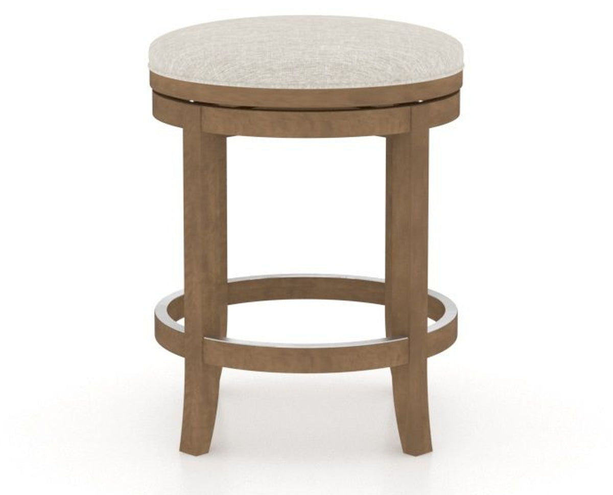 Canadel Stump Too Counter Stool in Pecan Washed, TB Fabric, back view