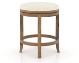 Canadel Champlain Swivel Counter Stool 8004 in Oak Washed & Fabric TW, three-quarter view