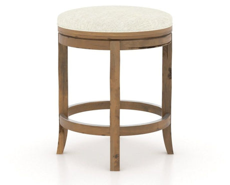 Canadel Champlain Swivel Counter Stool 8004 in Oak Washed & Fabric TW, three-quarter view