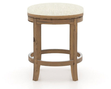 Canadel Champlain Swivel Counter Stool 8004 in Oak Washed & Fabric TW, side view
