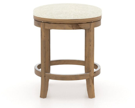 Canadel Champlain Swivel Counter Stool 8004 in Oak Washed & Fabric TW, back view