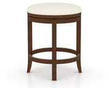 Canadel Stump Too Counter Stool in Cognac Washed, YJ Faux Leather, three-quarter view