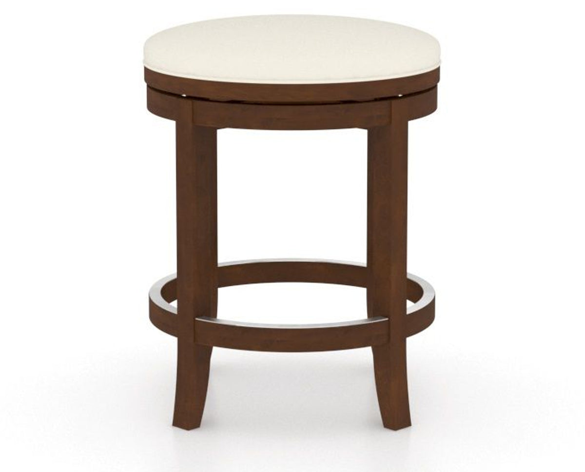 Canadel Stump Too Counter Stool in Cognac Washed, YJ Faux Leather, front view