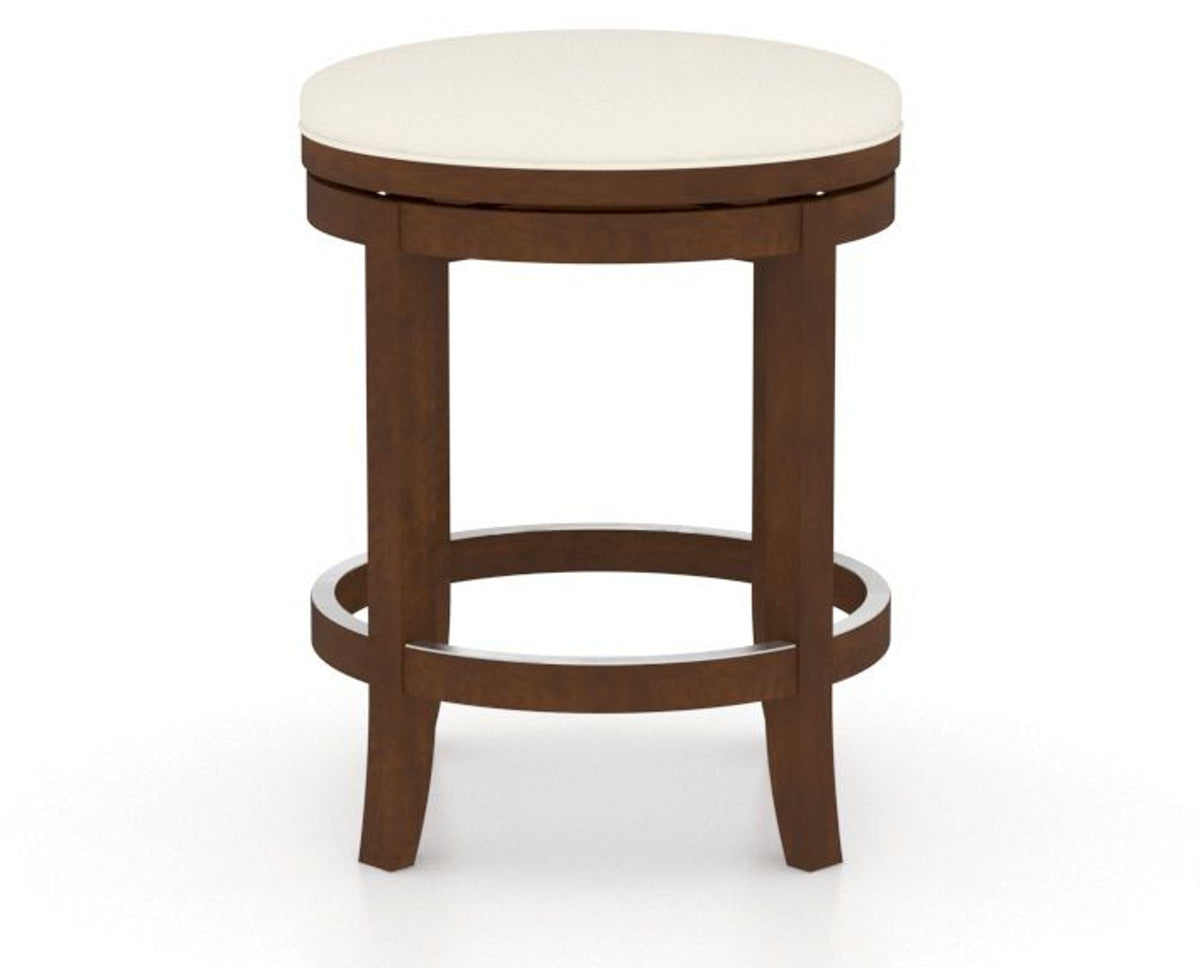 Canadel Stump Too Counter Stool in Cognac Washed, YJ Faux Leather, back view