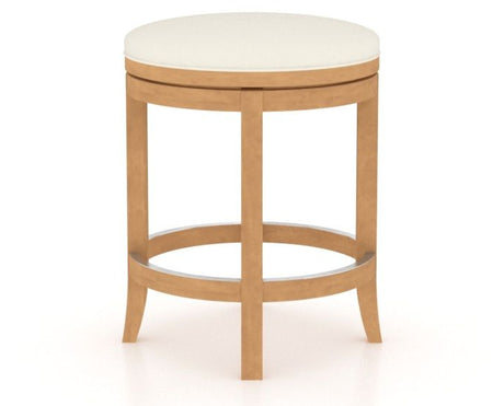 Canadel Stump Too Counter Stool in Caramel Washed, YJ Faux Leather, three-quarter view