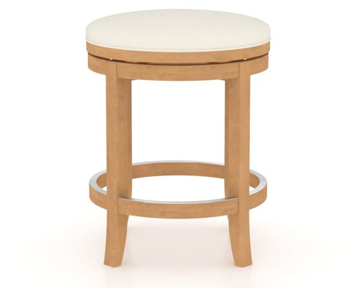 Canadel Stump Too Counter Stool in Caramel Washed, YJ Faux Leather, front view