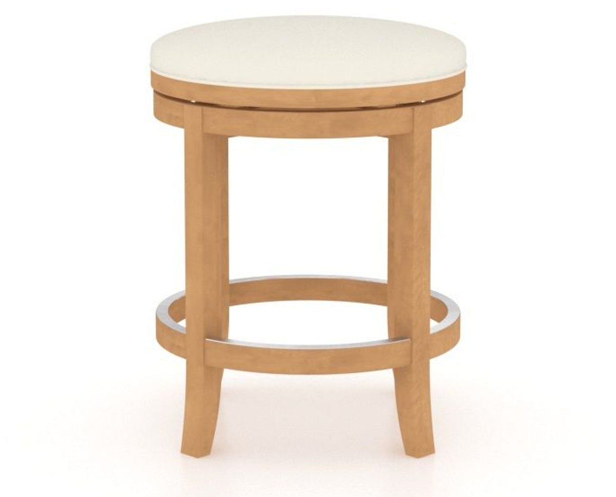 Canadel Stump Too Counter Stool in Caramel Washed, YJ Faux Leather, side view