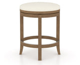 Canadel Stump Too Counter Stool in Pecan Washed, YJ Faux Leather, three-quarter view