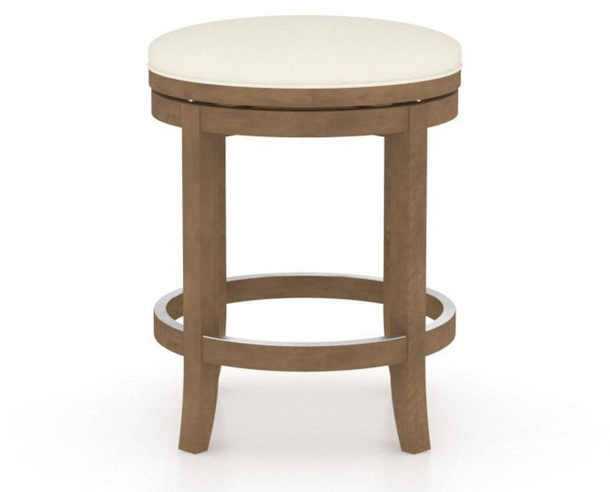 Canadel Stump Too Counter Stool in Pecan Washed, YJ Faux Leather, side view