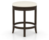 Canadel Stump Too Counter Stool in Davy's Grey, YJ Faux Leather, three-quarter view