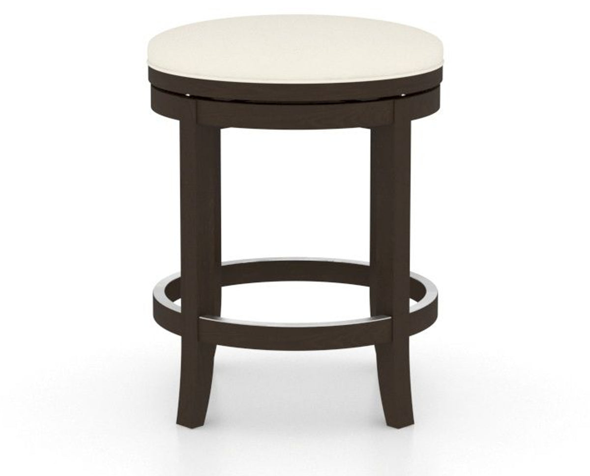 Canadel Stump Too Counter Stool in Davy's Grey, YJ Faux Leather, back view
