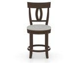 Canadel Upholstered Counter Stool 8100 in 7C Fabric and 29 Hazelnut Washed and Swivel Base, front view