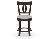 Canadel Upholstered Counter Stool 8100 in 7C Fabric and 59 Davy's Grey and Swivel Base, front view