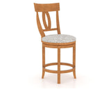 Canadel Upholstered Counter Stool 8100 in FP Crypton® and 01 Honey Washed and Swivel Base, three-quarter view