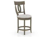 Canadel Upholstered Counter Stool 8100 in FP Crypton® and 08 Shadow and Swivel Base, three-quarter view