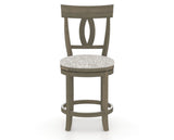 Canadel Upholstered Counter Stool 8100 in FP Crypton® and 08 Shadow and Swivel Base, front view