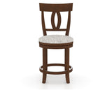 Canadel Upholstered Counter Stool 8100 in FP Crypton® and 19 Cognac Washed and Swivel Base, front view