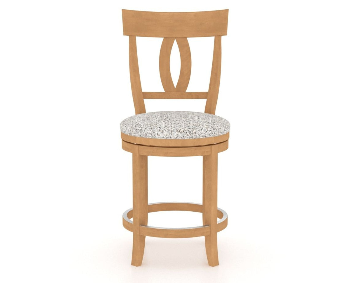 Canadel Upholstered Counter Stool 8100 in FP Crypton® and 20 Caramel Washed and Swivel Base, front view