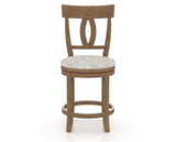 Canadel Upholstered Counter Stool 8100 in FP Crypton® and 25 Pecan Washed and Swivel Base, front view