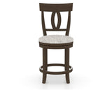 Canadel Upholstered Counter Stool 8100 in FP Crypton® and 29 Hazelnut Washed and Swivel Base, front view