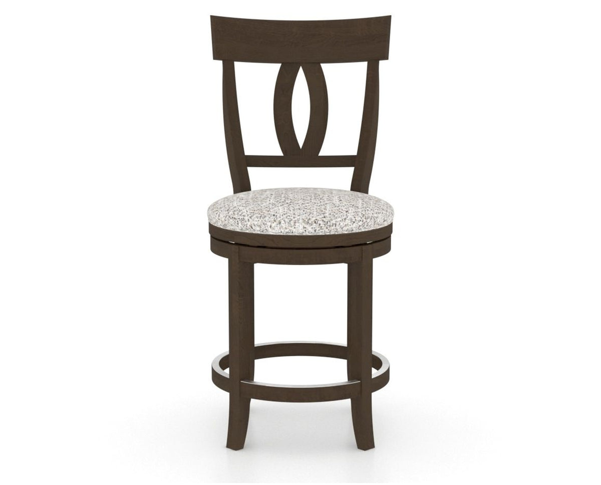Canadel Upholstered Counter Stool 8100 in FP Crypton® and 29 Hazelnut Washed and Swivel Base, front view