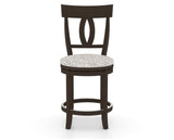 Canadel Upholstered Counter Stool 8100 in FP Crypton® and 59 Davy's Grey and Swivel Base, front view