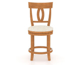 Canadel Upholstered Counter Stool 8100 in FT InsideOut® and 01 Honey Washed and Swivel Base, front view