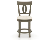 Canadel Upholstered Counter Stool 8100 in FT InsideOut® and 08 Shadow and Swivel Base, front view
