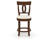 Canadel Upholstered Counter Stool 8100 in FT InsideOut® and 19 Cognac Washed and Swivel Base, front view