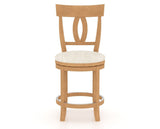 Canadel Upholstered Counter Stool 8100 in FT InsideOut® and 20 Caramel Washed and Swivel Base, front view